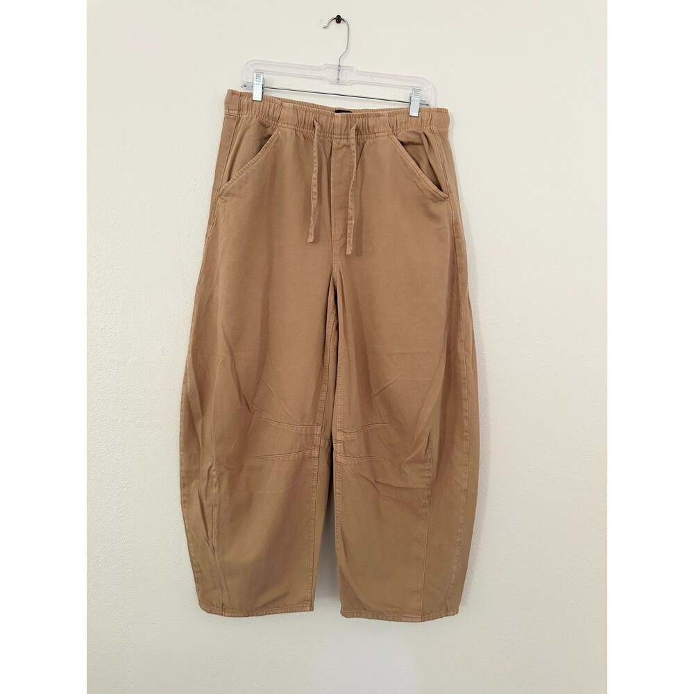 GAP Horseshoe Barrel Leg Mojave Khaki Chino Pants Drawstring Cotton Women Medium